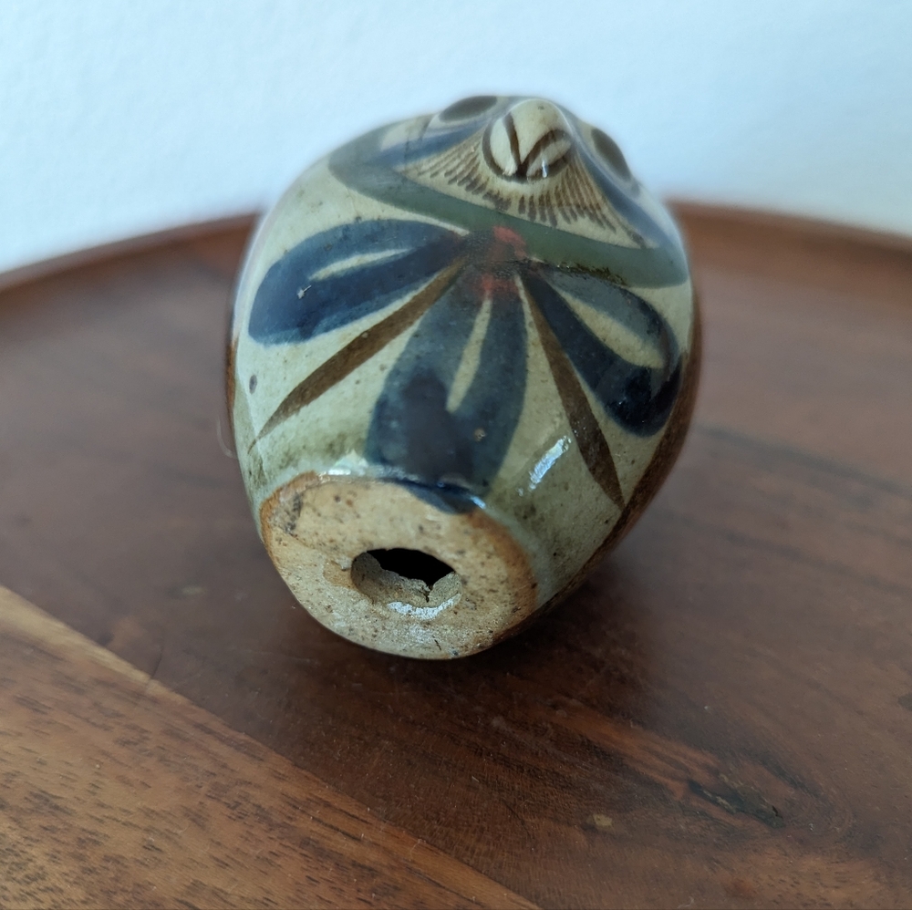 Jorge Wilmot Vintage Signed Tonala Mexico Pottery 2.5" Owl Figurine Folk Art MCM - Picture 7 of 15